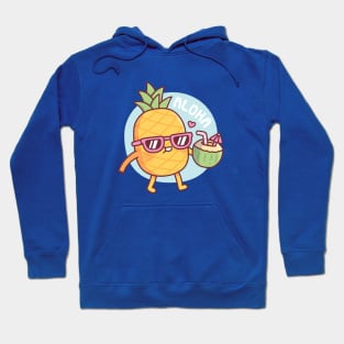 Aloha Cute Pineapple With Sunglasses And Coconut Water Hoodie